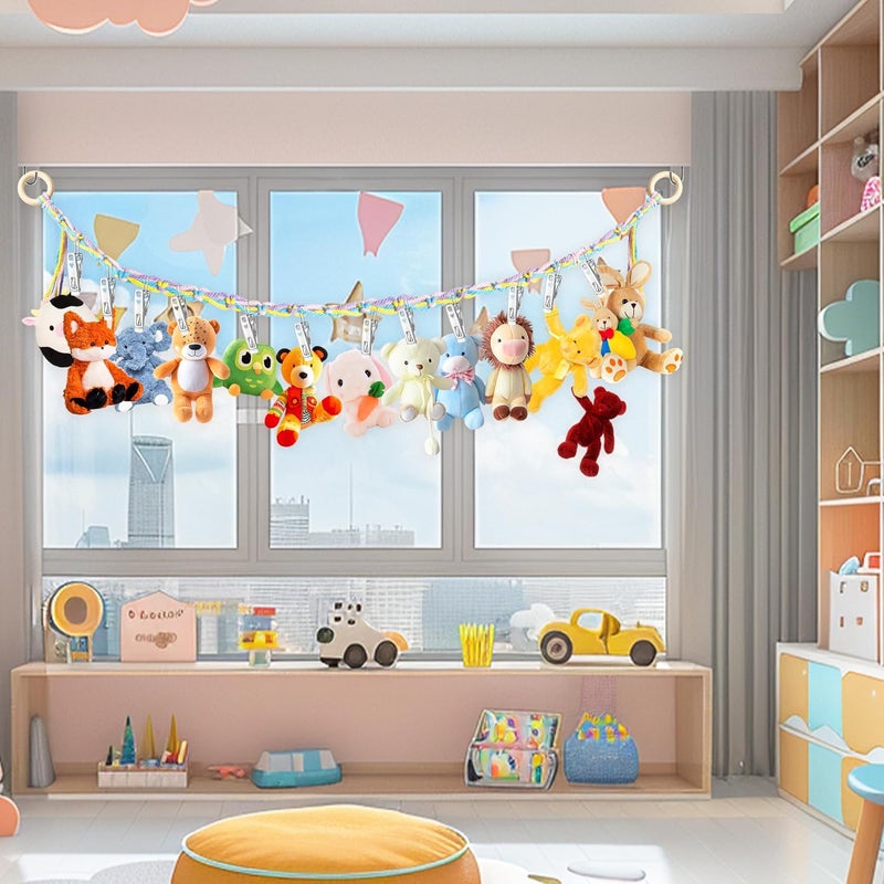 Dorblely 2PCS Stuffed Animal Hammock Corner, 78 Inch Stuff Animal Organizer for Stuffed Animal Storage for Kids Room Decor, Hanging Stuffed Animal Net Holder for Wall or Corner Nursery Collection - Image 4